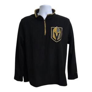 Vegas Golden Knights Quarter Zip Fleece Black Gold Station Casino Pullover NHL S